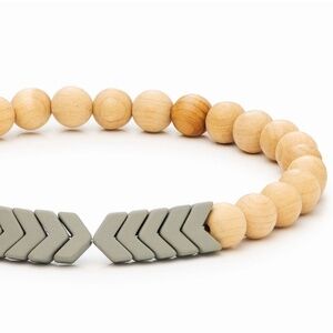 Vitality - Matte Gray Sacred Arrow Wood Diffuser Bracelet